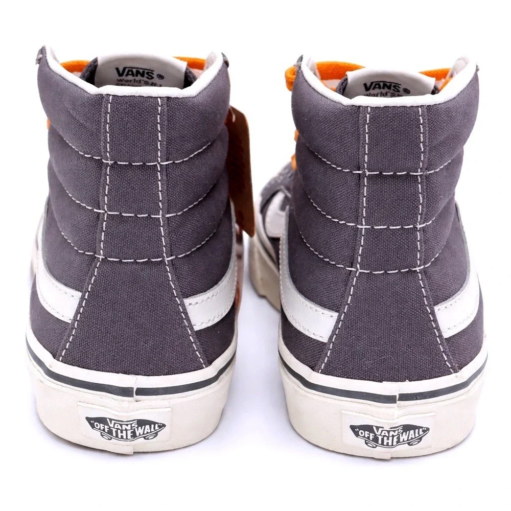 Vans Sk8-Hi Gray White Skate Shoes Men 6 Women 7.5‎ Off The Wall New No Box